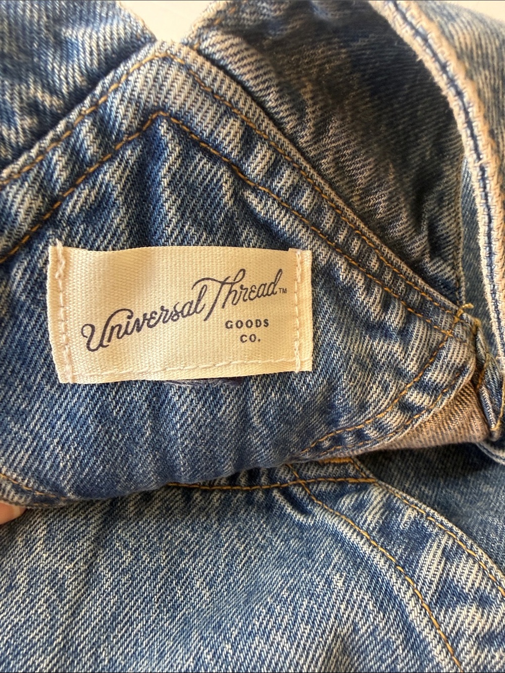 Universal Thread Denim Shortalls Distressed Large - Picture 12 of 13